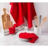 DII Solid Windowpane Dishcloth Set, Cotton, Red, 12x12