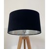 Black Velvet Brushed Silver Oval Lampshade