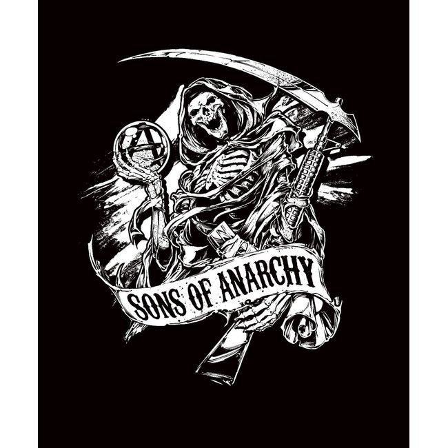 Sons of Anarchy Black Plush Blanket - Queen 79" X 94"