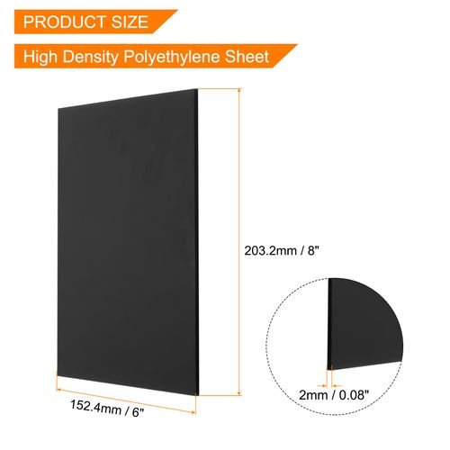 MECCANIXITY UHMW Sheet Ultra High Molecular Weight Polyethylene Sheet, 1/16" Thick Hard HDPE Plastic Sheet Board for DIY Craft 6" x 8" Black