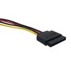 MICRO CONNECTORS 6 Inches 4 Pin Molex to SATA Power Cable Adapter