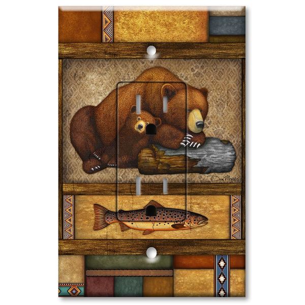 Printed - Tamper Resistant Electrical Outlet with matching Wall Plate - Sleeping Bear - Image by Dan Morris