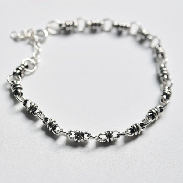 Round Oil Painting Chain 925 Silver Bracelet