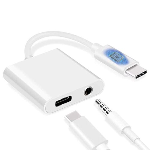 USB-C Headphone Adapter Earphone 3.5mm Jack Type-C Charger Port Compatible with iPad Pro 12.9" (3rd/4th/5th/6th Gen), Splitter Mic Support Hands-Free Headset Adaptor