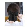 YFFSFDC Chignon Net with Barrette Net Bun Net Hair Net Barrette Simple Job Hunting Graduation Ceremony Date Hair Accessory (Black)