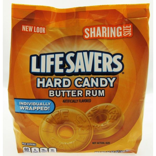 Lifesavers ~ Butter Rum ~ Individually wrapped Hard candy ~ 14.5oz Bag