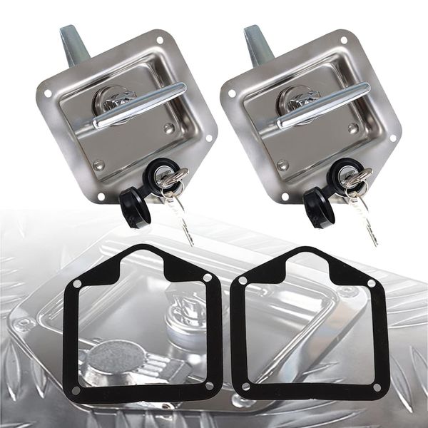 SEBLAFF 2-Pack Tool Box Door Latch Lock T Handle Latch Rv Locks Replacement for Storage Door T Handle w/Key