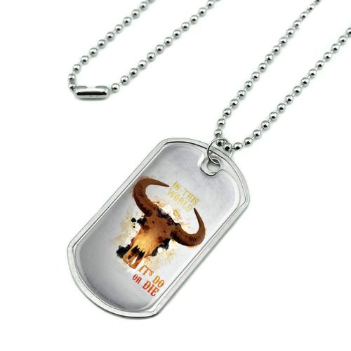 GRAPHICS & MORE In This World It's Do Or Die Western Military Dog Tag Pendant Necklace with Chain
