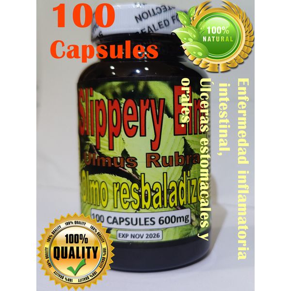 Olmo Rojo/resbaladizo capsulas, slippery elm bark 100 Capsules