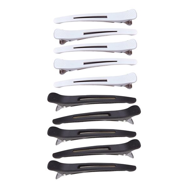 TSLRSA 10pcs Haarspangen, Haarclips zum Stylen und Schneiden, Rutschfeste Haarklammern mit Silikonband, No-Trace Abteilklammern für Dickes und Dünnes Haar Professionelle Salon-Haarnadeln