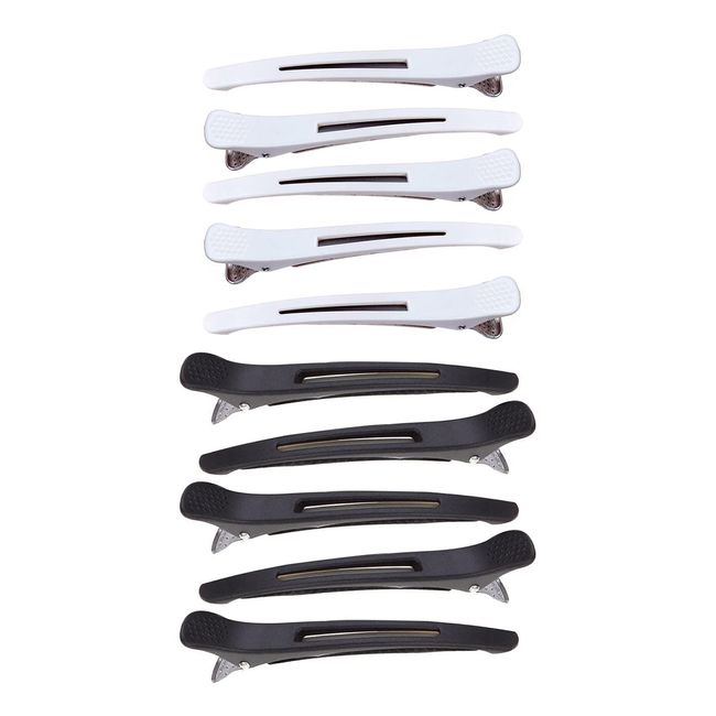 TSLRSA 10pcs Haarspangen, Haarclips zum Stylen und Schneiden, Rutschfeste Haarklammern mit Silikonband, No-Trace Abteilklammern für Dickes und Dünnes Haar Professionelle Salon-Haarnadeln