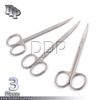 3 Iris Scissors Surgical Dental Veterinary Instrument 4.5" CURVED 