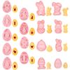 JSTHHTT 17 Pieces Easter Cookie Cutters Set, 3D Plastic Easter Eggs Bunny Stamp, Easter Cookie Cutter Set, Easter Biscuit Moulds, Rabbit Cookie Cutter, for Easter Party Supplies Decorations
