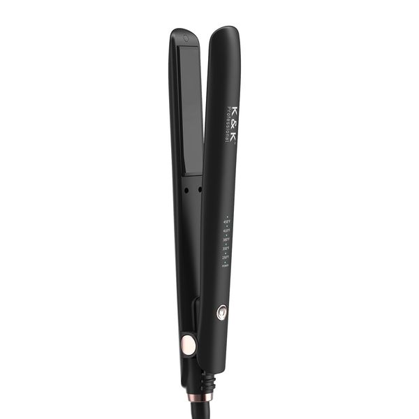 1 inch Hair Straightener Iron Ceramic Flat Iron 450 Degrees Hair Straightener and Curler 2 in 1 15s Fast Heat Straightening Iron for Hair (Black)
