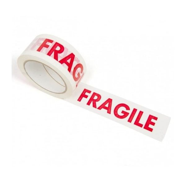 1 Roll of Fragile Packaging Tape- 48mm x 66m- Very Strong Parcel Fragile Tape- Highly Visible on Parcels and Boxes- Provides Very Strong Seal. FRAGILE