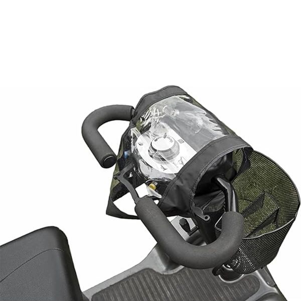 Mobility Scooter Control Panel, Waterproof Clear Tiller Cover, Universal Black Tiller Top Protection Console Cover Accessories for Elderly Mobility Scooter Electric Wheelchair Storage Arm Joystick