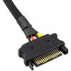 CRJ SATA Power Extension Cable with High Density Black Sleeving 12"