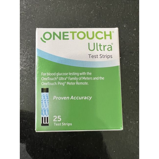 OneTouch Ultra Blue Test Strips - 25 Count FREE SHIPPING exp 07/31/2024