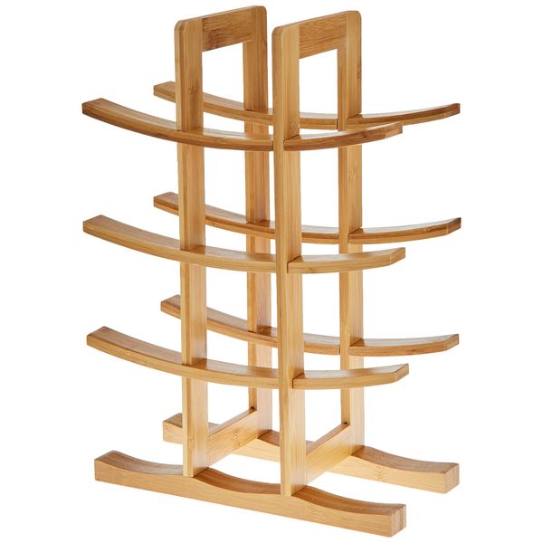 Oceanstar WR1149 12-Bottle Natural Bamboo Wine Rack , Red, 15.75 x 5.75 x 1.75 inches