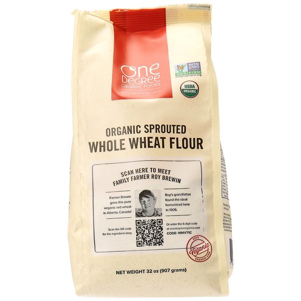 One Degree Organics Organic Sprouted Whole Wheat Flour, 32 oz