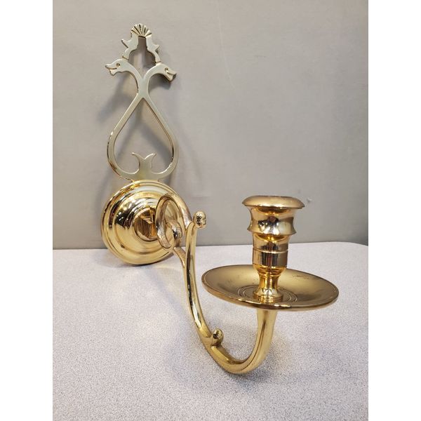 EB Baldwin Brass Wall Candle Sconce, Colonial Williamsburg Palace Warming Room