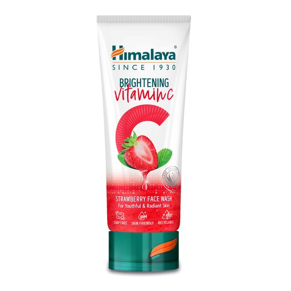 Himalaya Brightening Vitamin C Strawberry Face Wash | Brightening Face Cleanser | Remove Dull Skin | 100ml