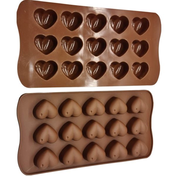 Onlineforu Ltd Heart Jelly Mould Silicone Moulds Wax Melt Moulds Shape Silicone Chocolate Cake Jelly Candy Mould E. (15 Heart Mould) - (1)