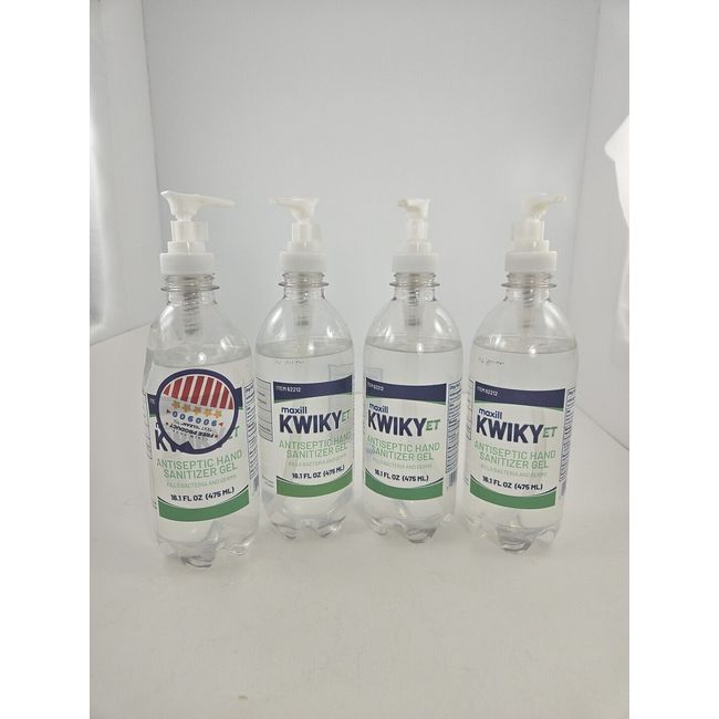 Antiseptic Gel Hand Sanitizer 16.1 oz 4 Pack With Hand Pump 70% ETHANOL