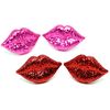 Bluebubble HOT LIPS Pink Glitter Stud Earrings on Gift Card