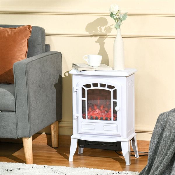 22 Inch Electric Fireplace Heater 750W 1500W White Modern Home Decor