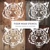 Tiger Head Stencil - Face & Wall Design, Animal Stencils