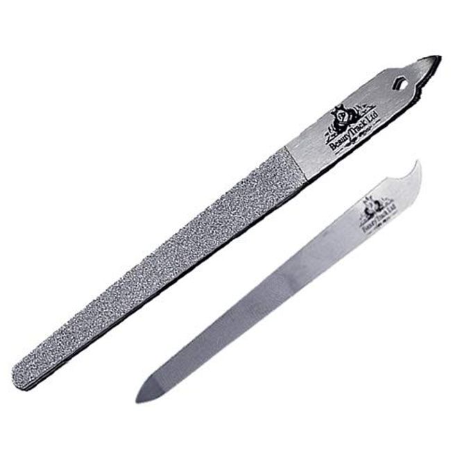 Podiatry Diamond Deb Foot Dresser P2 - Rough and fine Diamond Coating - Pedicure Double Sided Foot Care Rasp Tool - CE Approved 16cm Stainless Steel Nail File Slim Pattern