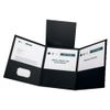 Oxford Tri-Fold Folder W/3 Pockets, 150-Sheet Capacity, 11 X 8.5, Black, 20/Box