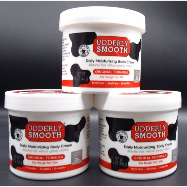 3 Pack - Udderly Smooth Body Cream, Skin Moisturizer, 12 Oz Each