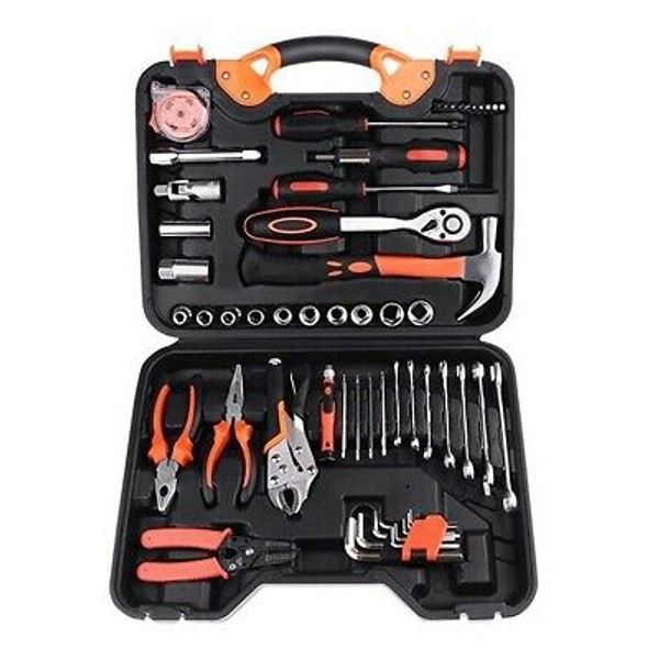 Miulika 55 piece Socket Wrench Auto Home Repair Tool Combination Package in Case