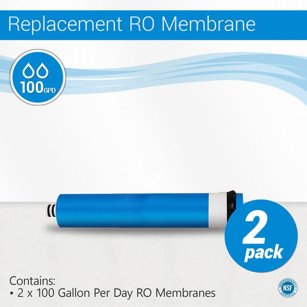 2 Pack 100 GPD RO Membrane Reverse Osmosis Universal Size 2012 GPD MAX WATER OEM