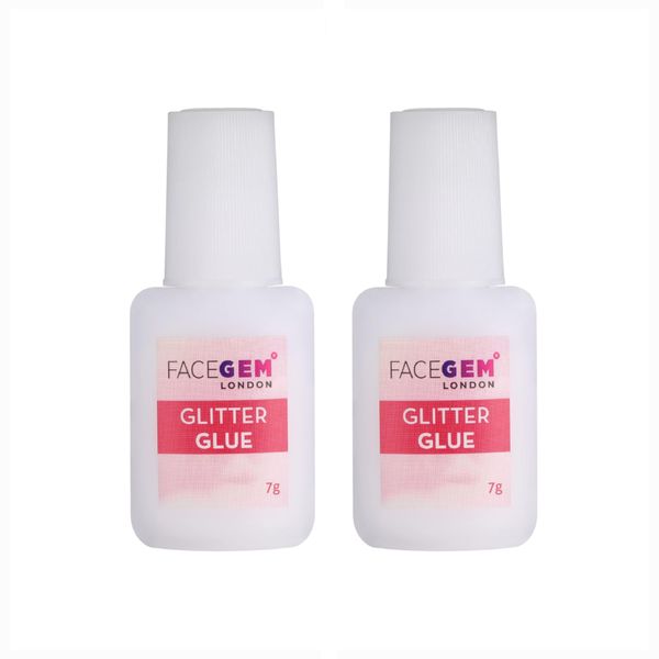 Body Glue for Glitter Tattoos Make up Party, 2 PCS Art Glitter Glue, Odourless & Non Toxic, Skin Glue for Chunky Glitter Makeup, Parties, Carnival, Christmas, Cosplay, Halloween, Gemstones Rhinestones