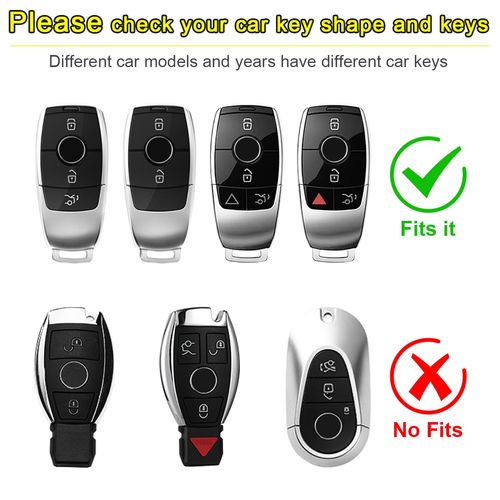 GZJUNFUGJ Transparent Black Key Case Holder Bag Cover Compatible For Benz A B C E GLA GLC GLE CLA Class TPU Soft Thin EQA EQB EQC Key Bag Shell Accessories