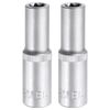 HARFINGTON 2pcs E-Torx Socket 1/2" Drive E14 External Torx Deep Socket CR-V 6 Point Spline Socket External Torque Star Female Bit Socket for Auto Repairs Home Maintenance DIY Hand-making