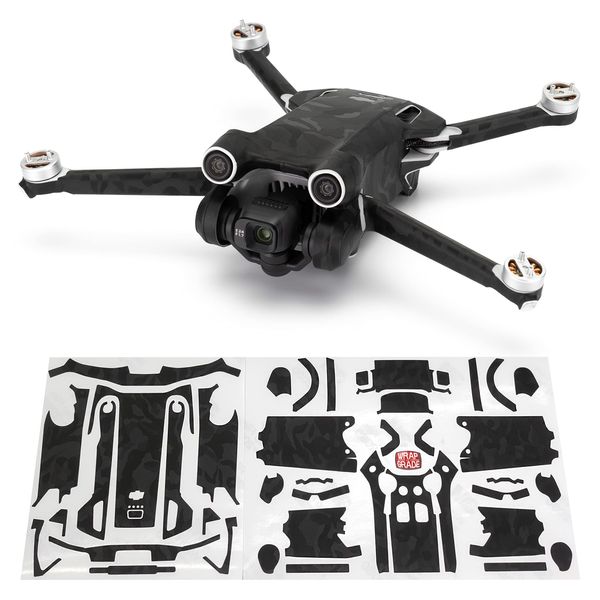 WRAPGRADE for DJI Mini 3 Pro Body Skin Sticker (Black Bumpy Camo)