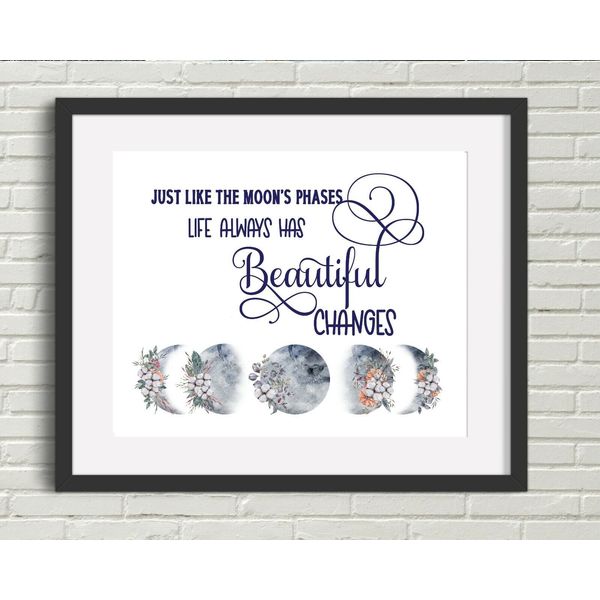 Life Always Has Beautiful Changes MOONPHASES Suicide Awareness Wall Art Print