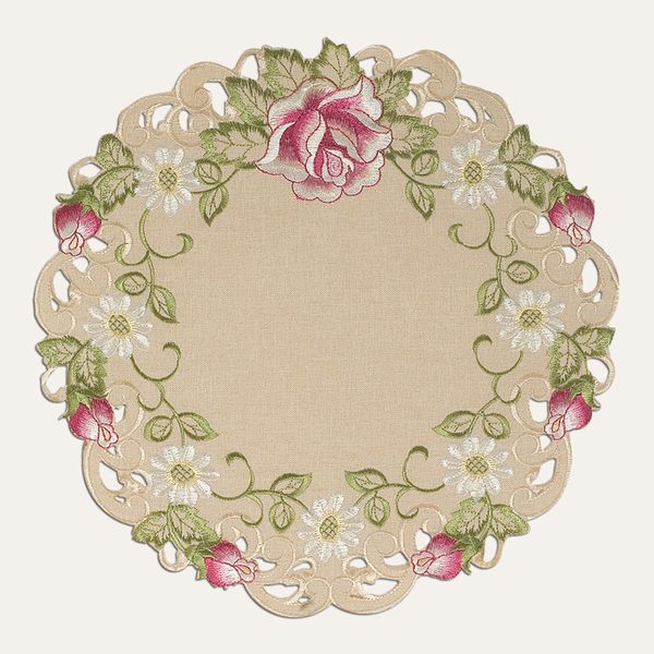 Beige Table Doilies - Docia Collection - Doilies / Set of 8