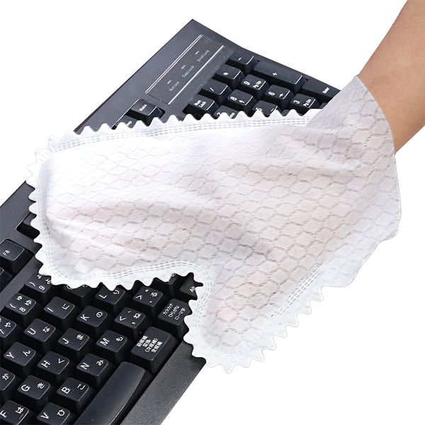 Astro 822-88 Cleaning Gloves, Set of 20, White Hand Cleaner, For PC Monitor, Keyboard, Dust, Non-woven Fabric, Cleaning Cloth, Both Sides, Clean, Hygienic, Medium