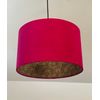 Hot Pink Velvet Leopard Print Drum Lampshade