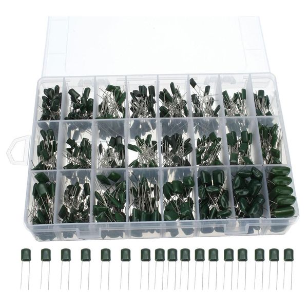 DollaTek 100V 24value 660pcs Polyester Film capacitor assorted kit box assorstment