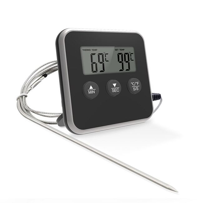 Kitchen Digital Cooking Thermometer Meat Food Temperature for Oven BBQ  Grill Timer Function with Probe Heat Meter for Cooking - AliExpress