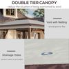 12' x 12' Backyard Party Cabana Gazebo w/ 3-Level Adjustable Height, Beige