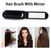 AYNKH 2PCS Foldable Comb with Mirror, Anti-static Pocket Hairbrush Compact Size Portable Hair Brush for Curly Thin Long Short Wet Dry Hair