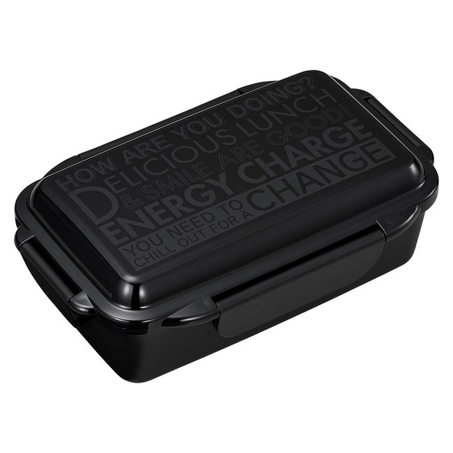 OSK PCD-500 Bento Box, Energy Charge, 16.9 fl oz (500 ml), Black, Includes Dividers, 4-Point Lock, Prevents Crushing, Made in Japan, Dishwasher Safe