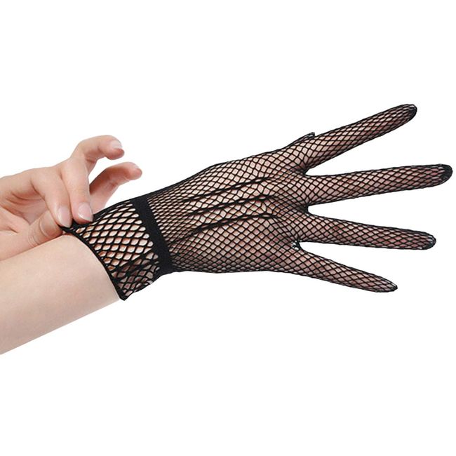 WHITE FANG NT066 Gloves Hand Cover Gloves Mesh Net Sexy Cosplay Gloves, black